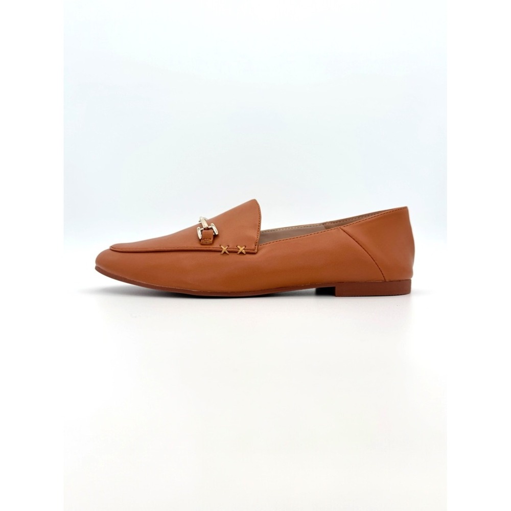 Jenn Ardor Horsebit Loafers Brown Faux Leather Sz 7 Preppy Classic